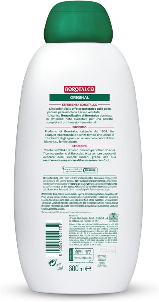 Il Numero 1 Del Risparmio BOROTALCO BAGNOSCHIUMA BIPACCO 600 ML X2