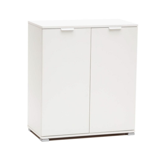 Beliani Credenza In Metallo Rosso 80x40x102 Cm – 2 Ante Trasparenti E 3 Ripiani – Moderna - 2
