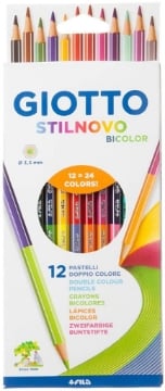 GIOTTO STILNOVO PASTELLI COLORATI 12 MATITE BICOLOR