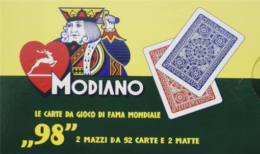 Modiano Confezione In Latta Per Giochi Di Carte | Set Da Poker E Napoletane | 2 Mazzi Poker 98, 1 Mazzo Napoletane, Dadi, Posacenere
