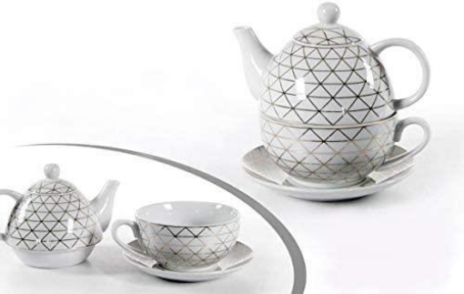 Set teiera e tazza in porcellana Tea for one bianca