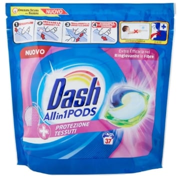 Dash Allin1 Pods Detersivo per Lavatrice Salva Colore 4 Confezioni