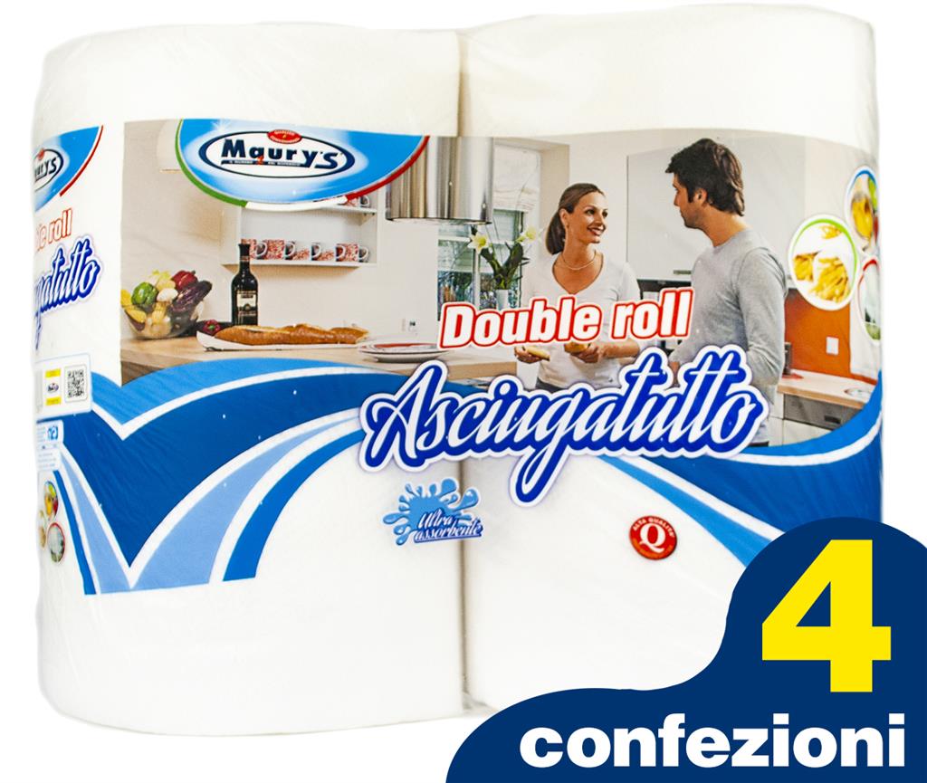 Foscart Zeus 1100 Carta Asciugatutto – Confezione Da 2 Rotoli Da 1100 Fogli, Made In Italy, Design Moderno