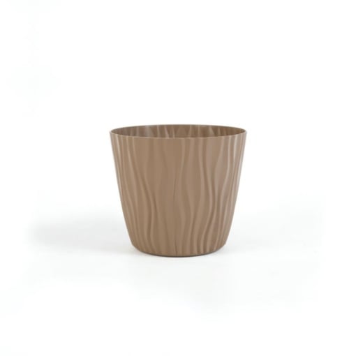 VASO SAHARA IN PLASTICA CON DIAMETRO DA 28 CM COLORE MOKA