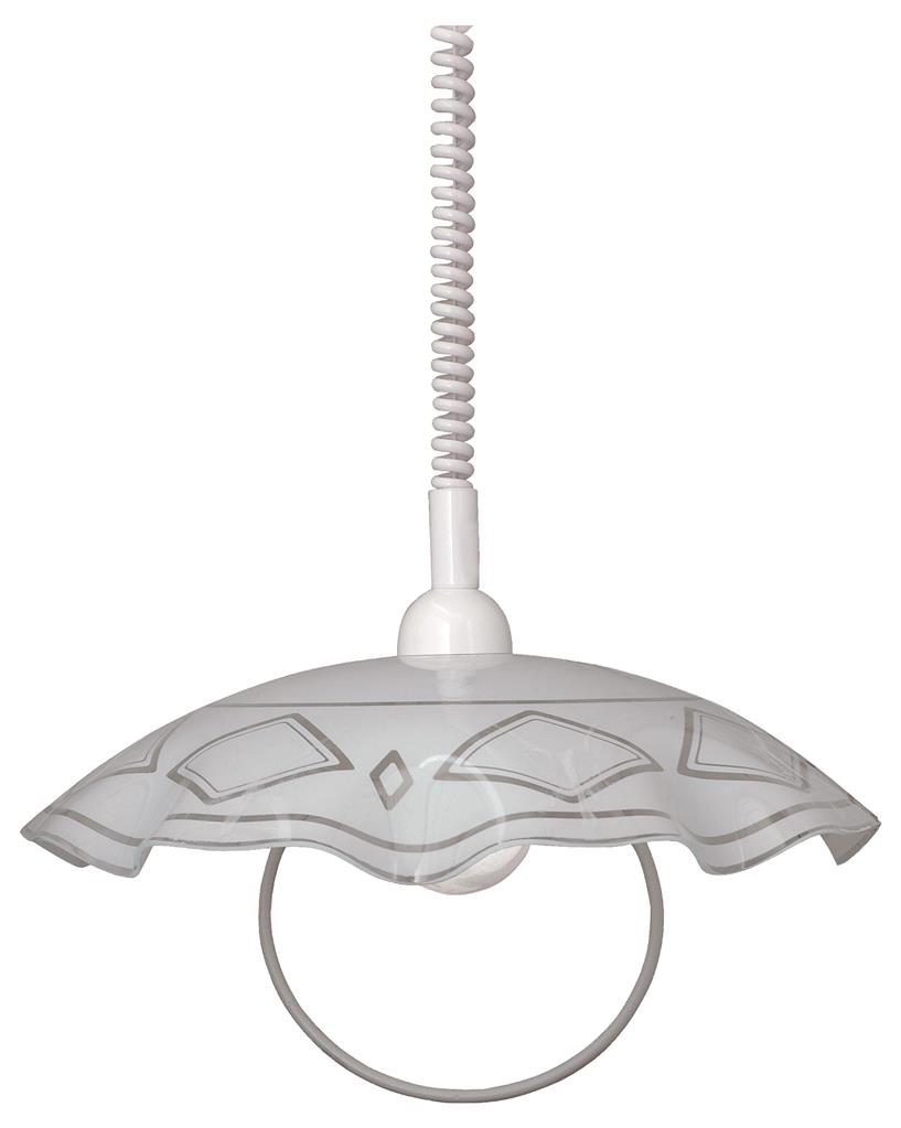 Lampada A Sospensione E-Energy Melissa 50 Cm – Vetro Trasparente E Bianco, Made In Italy, Attacco E27, Altezza Regolabile