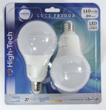 HIGH-TECH SET 2 LAMPADINE LED SAMSUNG GOCCIA E27 20W A80 LUCE FREDDA 6000 K 1700 LUMEN