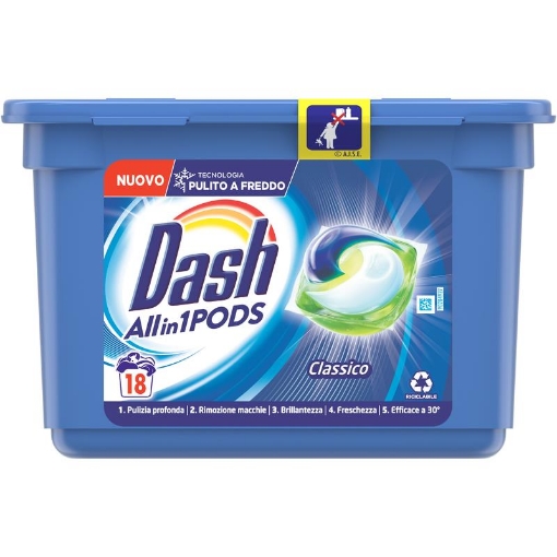 176 Caps Dash All In 1 Pods Classico per bucato lavatrice monodosi Nuovo