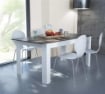 TAVOLO GEMMA ALLUNGABILE 160/200 X 90 X H75CM BIANCO E GRIGIO EFFETTO CEMENTO