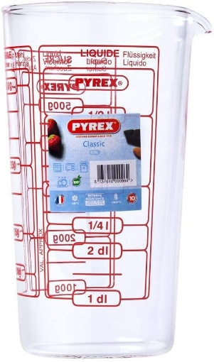 Caraffa Graduata In Vetro Pyrex 1L - Antimacchia, Deluxe, Per Liquidi E Cucina
