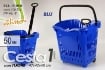 CESTINO TROLLEY SPESA BLU 50 LT 47 X 42 X 48 CM CON ROTELLE