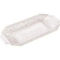 PATIKIL Vassoio Portata in Plastica con Manico Dorato, 2pz