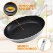 MAURY'S CHEF INDUCTION PADELLA 30 CM ANTIADERENTE CON FONDO IN TECNOLOGIA XYLAN