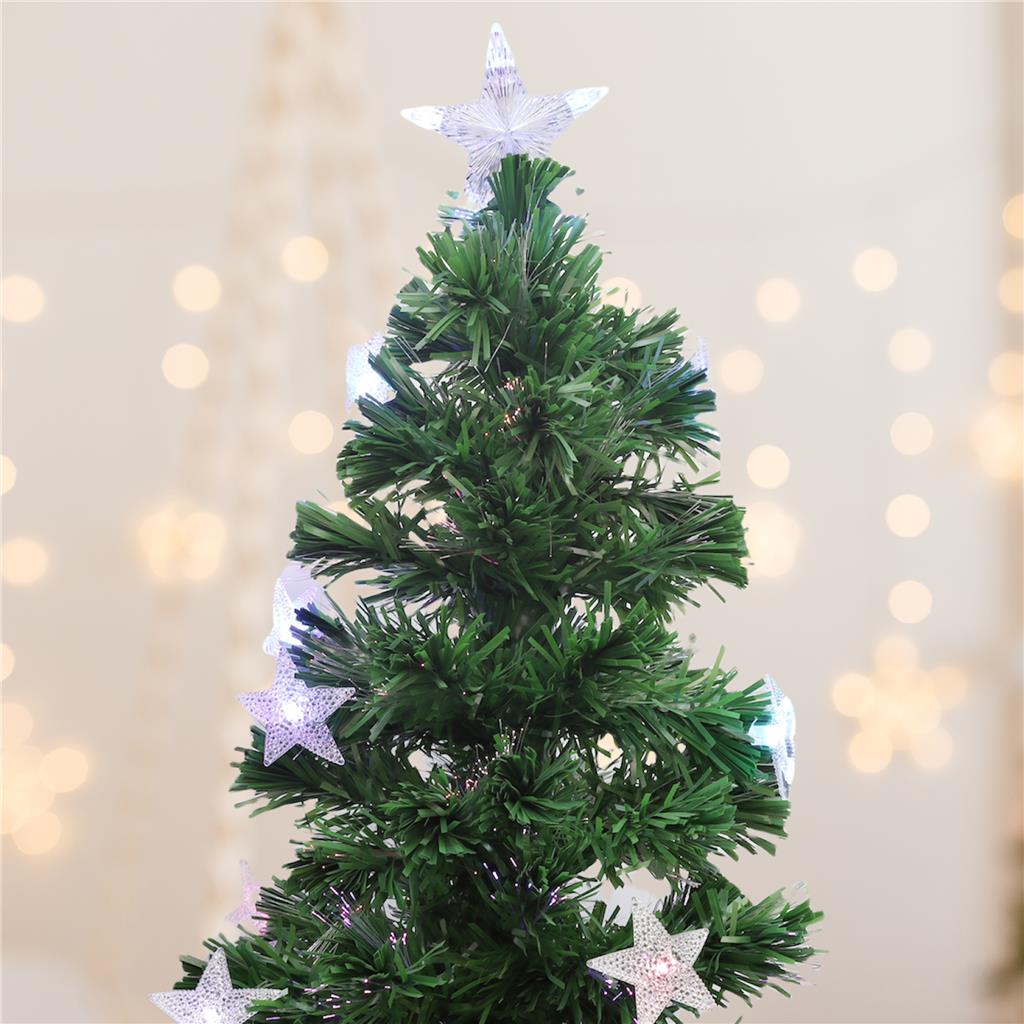 GYMAX 180 Cm Albero Di Natale Fibre Ottiche, 617 Rami Folti In PVC Base In Metallo Divisibile 1076835