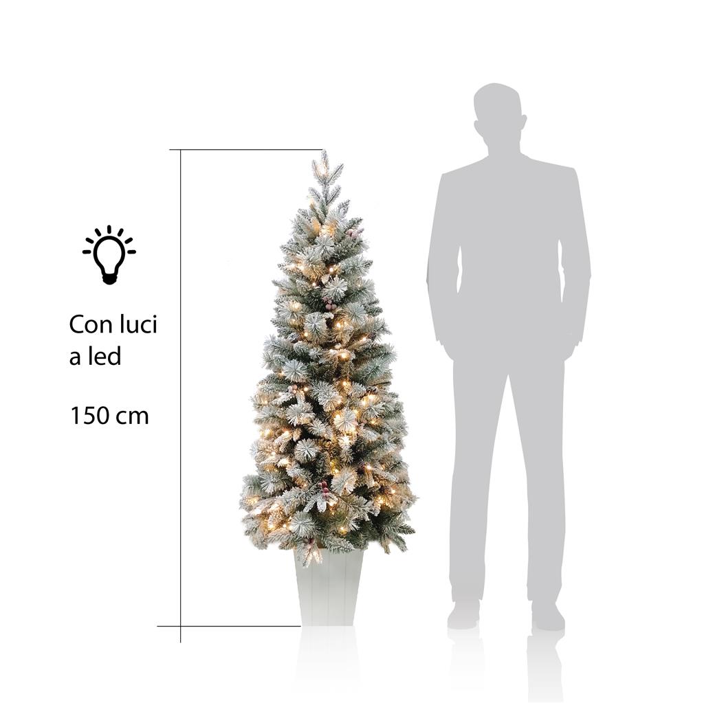 Albero di Natale innevato Xone Kentucky con tronco naturale - Eleganza e realismo