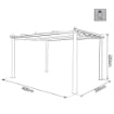 GAZEBO ASTORIA  ANTRACITE CON TELO BEIGE 3X4 MT