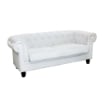 DIVANO A 2 POSTI CHESTERFIELD IN ECOPELLE COLORE BIANCO