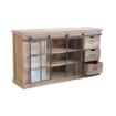 MOBILE IN LEGNO GASTON CON 6 CASSETTI E 2 ANTE IN VETRO 147,5 X 39 X 81,5 CM