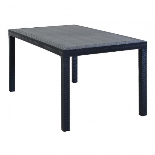 TAVOLO HOUSTON 150 X 90 X H 74 CM IN WICKER ANTRACITE