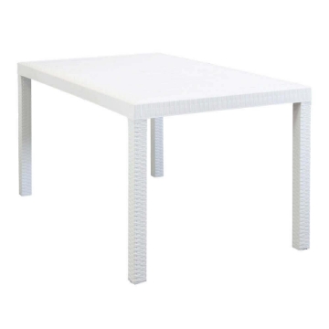 TAVOLO HOUSTON IN RESINA DA ESTERNO 150 X 90 X H74 CM COLORE BIANCO