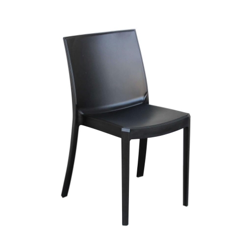 SEDIA PERLA IN PLASTICA DI COLORE NERO 55 X 47 X 82 CM