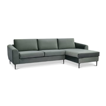 DIVANO CON CHAISE LONGUE GREGORY IN COLORE GRIGIO