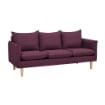 DIVANO A 3 POSTI FLORIN CON GAMBE IN LEGNO IN COLORE VIOLA