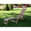 STEAMER CON RUOTE IN LEGNO TEAK MASSICCIO 170 X 61 X H97 CM