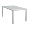 TAVOLO AZORE IN ACCIAIO E WICKER BIANCO 150 X 90CM
