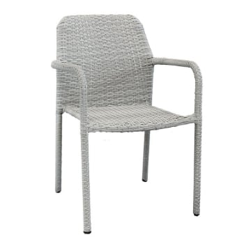 POLTRONA AZORE IN ACCIAIO E WICKER GRIGIO 56 X 59 X 82 CM