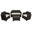 SALOTTO NEBRASKA A 2 POSTI IN WICKER MARRONE