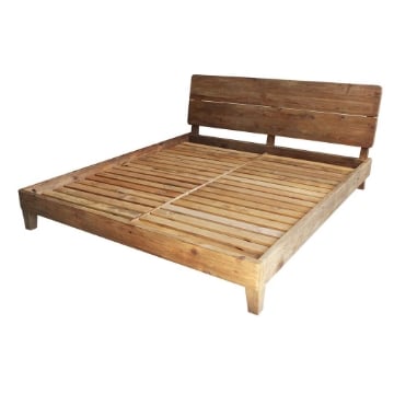 LETTO ELMER IN LEGNO DI PINO RICICLATO 223 X 191 X H90 CM