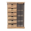 MOBILE CLAUDIUS CON ANTA SCORREVOLE E CASSETTI IN LEGNO 82 X 39,5 X H123 CM
