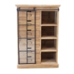 MOBILE CLAUDIUS CON ANTA SCORREVOLE E CASSETTI IN LEGNO 82 X 39,5 X H123 CM