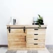 MOBILE COLUM IN LEGNO NATURALE CON ANTA E 4 CASSETTI 124 X 43 X H81,5 CM