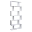 LIBRERIA ALANA CON 6 RIPIANI SFALSATI IN DESIGN MODERNO BIANCA