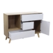 MOBILE EMORY BIANCO E NATURALE CON ANTA E 3 CASSETTI 119 X 39,5 X H85,6 CM