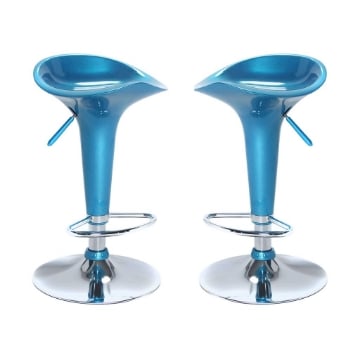 SGABELLO MODERNO DA BAR HARLAN IN METALLO DI COLORE BLU