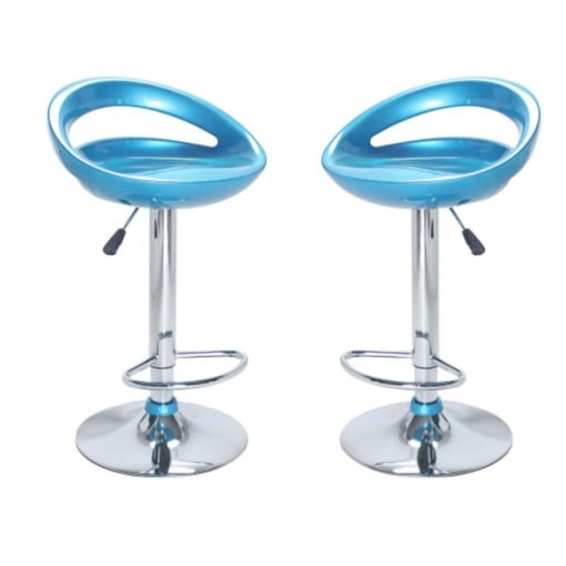 SGABELLO MODERNO DA BAR JIMMY IN METALLO DI COLORE BLU