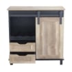 MOBILE YVAN IN LEGNO E FERRO CON 2 CASSETTI E ANTA SCORREVOLE 80 X 40 X H82 CM