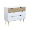 MOBILE TERENCE IN LEGNO NATURALE CON 4 CASSETTI 99 X 39 X H82 CM BIANCO