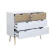 MOBILE TERENCE IN LEGNO NATURALE CON 4 CASSETTI 99 X 39 X H82 CM BIANCO