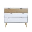 MOBILE TERENCE IN LEGNO NATURALE CON 4 CASSETTI 99 X 39 X H82 CM BIANCO