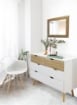 MOBILE TERENCE IN LEGNO NATURALE CON 4 CASSETTI 99 X 39 X H82 CM BIANCO