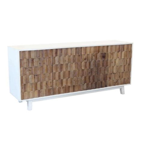 MOBILE ANTWAN IN LEGNO CON FINITURA BIANCA E NATURALE 180 X 45 X H80 CM