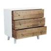 MOBILE BARNEY BIANCO CON DECORO COLOR NATURALE 100 X 45 X H90 CM