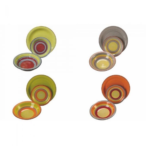 Servizio Piatti per 12 Persone in stoneware 36 pezzi per Lavastoviglie  multicolore modello (positano) : : Casa e cucina