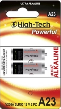 HIGH-TECH SET 2 BATTERIE ALKALINE POWERFUL A23