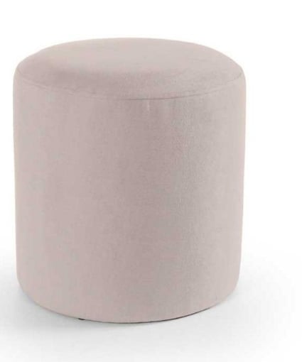 ELVAN POUF TONDO CON EFFETTO VELLUTO 40XH40 CM IN COLORE BEIGE