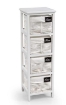 HOME CASSETTIERA CON 4 CESTE 25X25X77 CM IN COLORE BIANCO