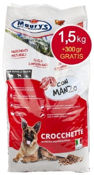 MAURY'S DOG CROCCHETTE PER CANI 1,5KG +300GR GUSTO MANZO